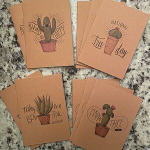 Brown Cactus-Themed mini Notebooks - 10 pack